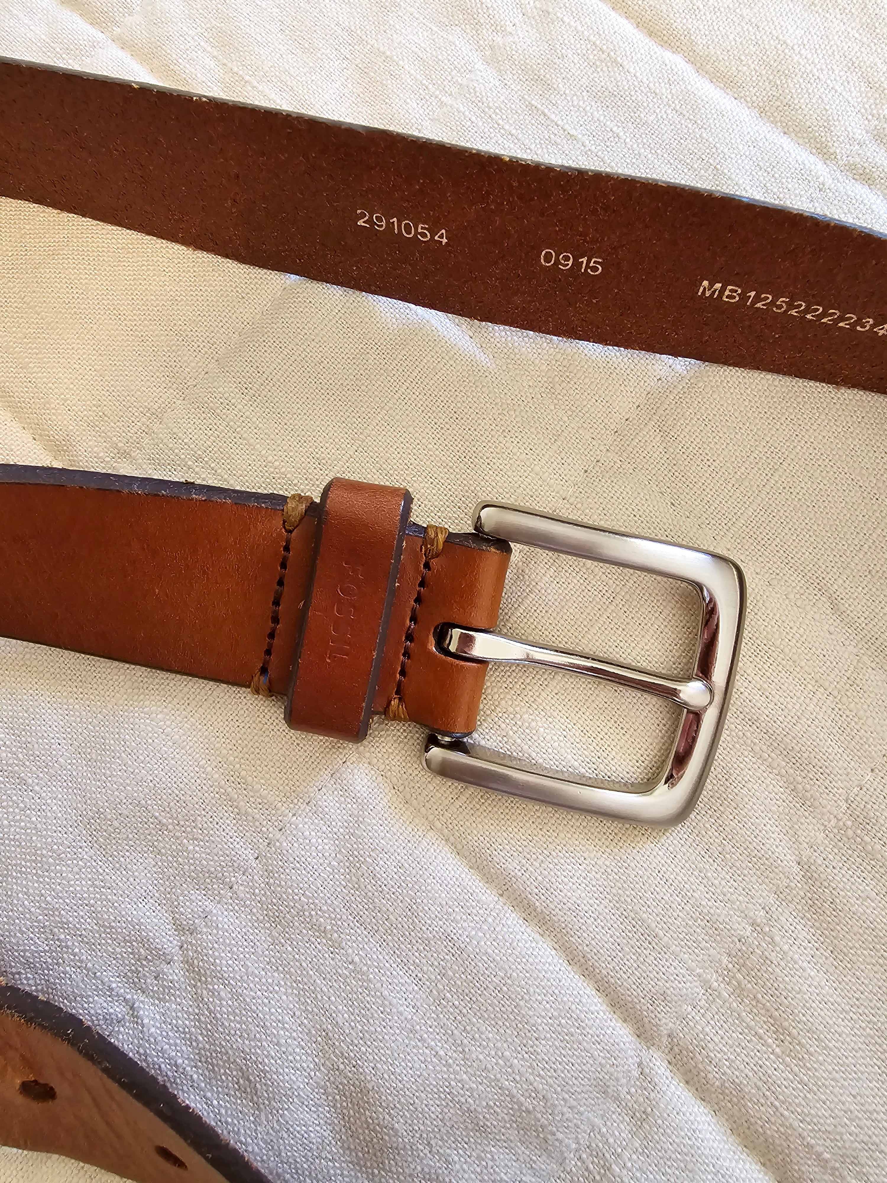 Fossil Brown Leather Belt (34)