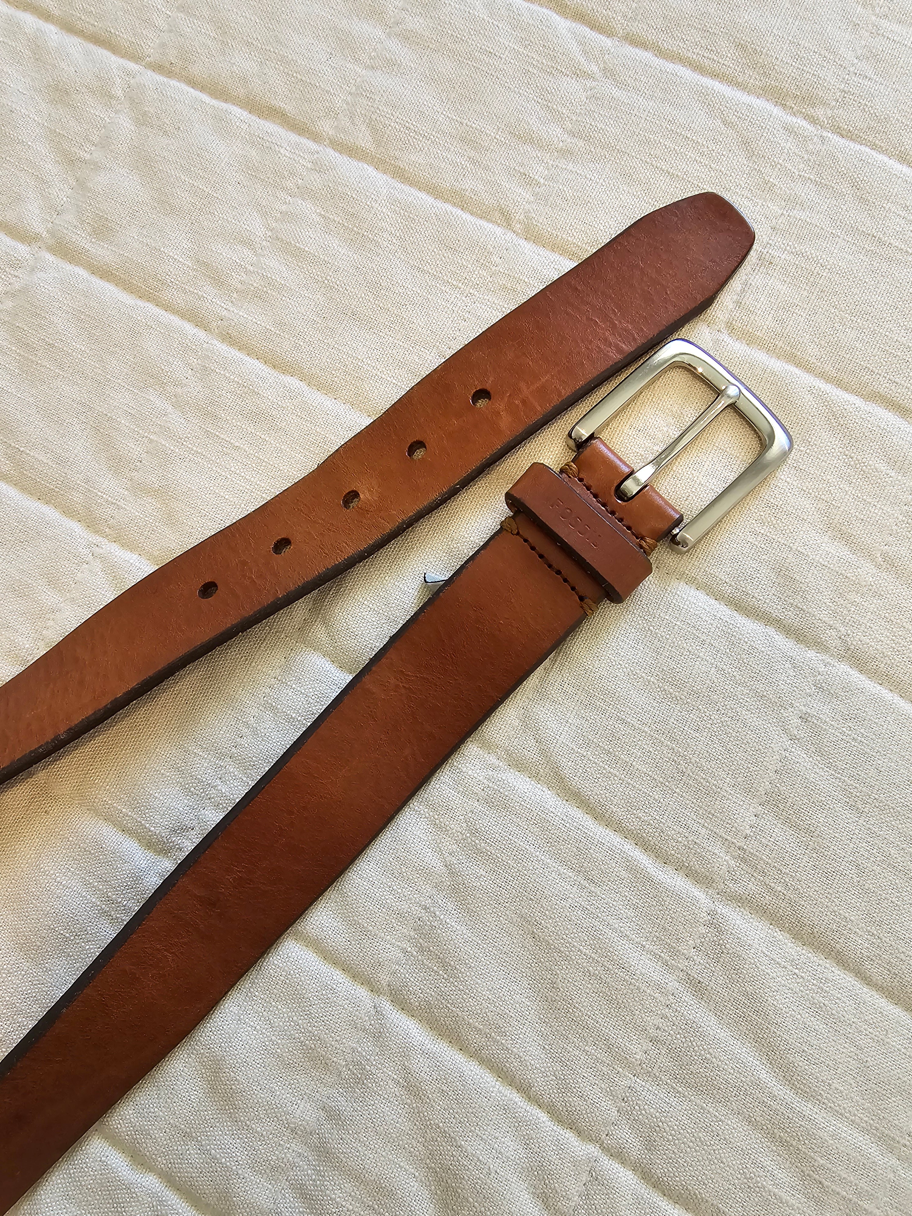 Fossil Brown Leather Belt (34)