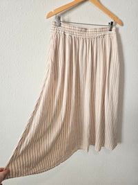 Linen Striped Midi Skirt (M)