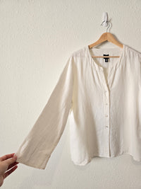 Coastal Linen Button Up (L)