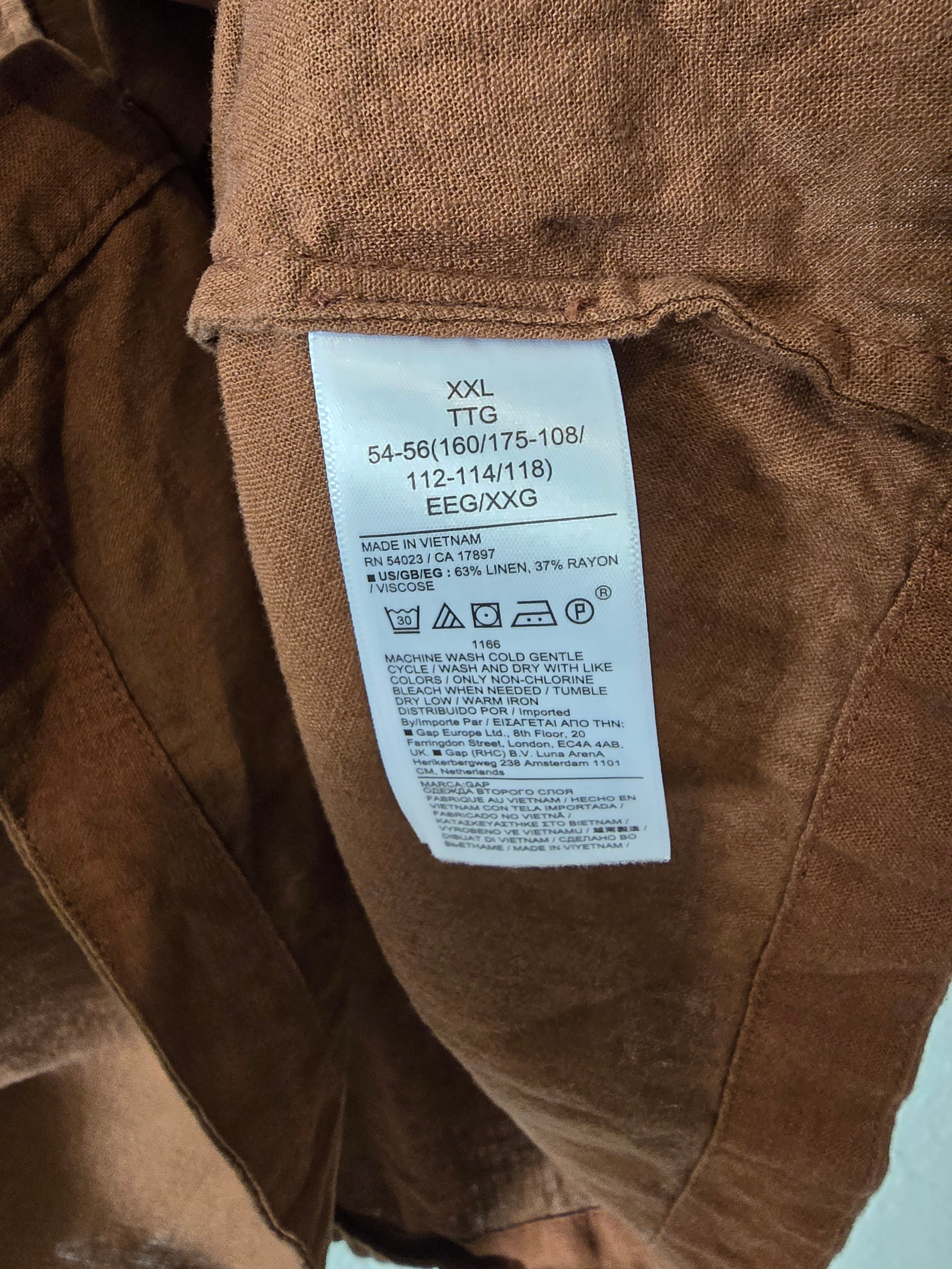 Brown Linen Button Up Tank (XXL)