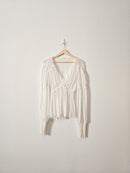 Free People Smocked Puff Sleeve Top (XS)