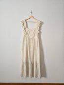 Checkered Gauze Maxi Dress (M)