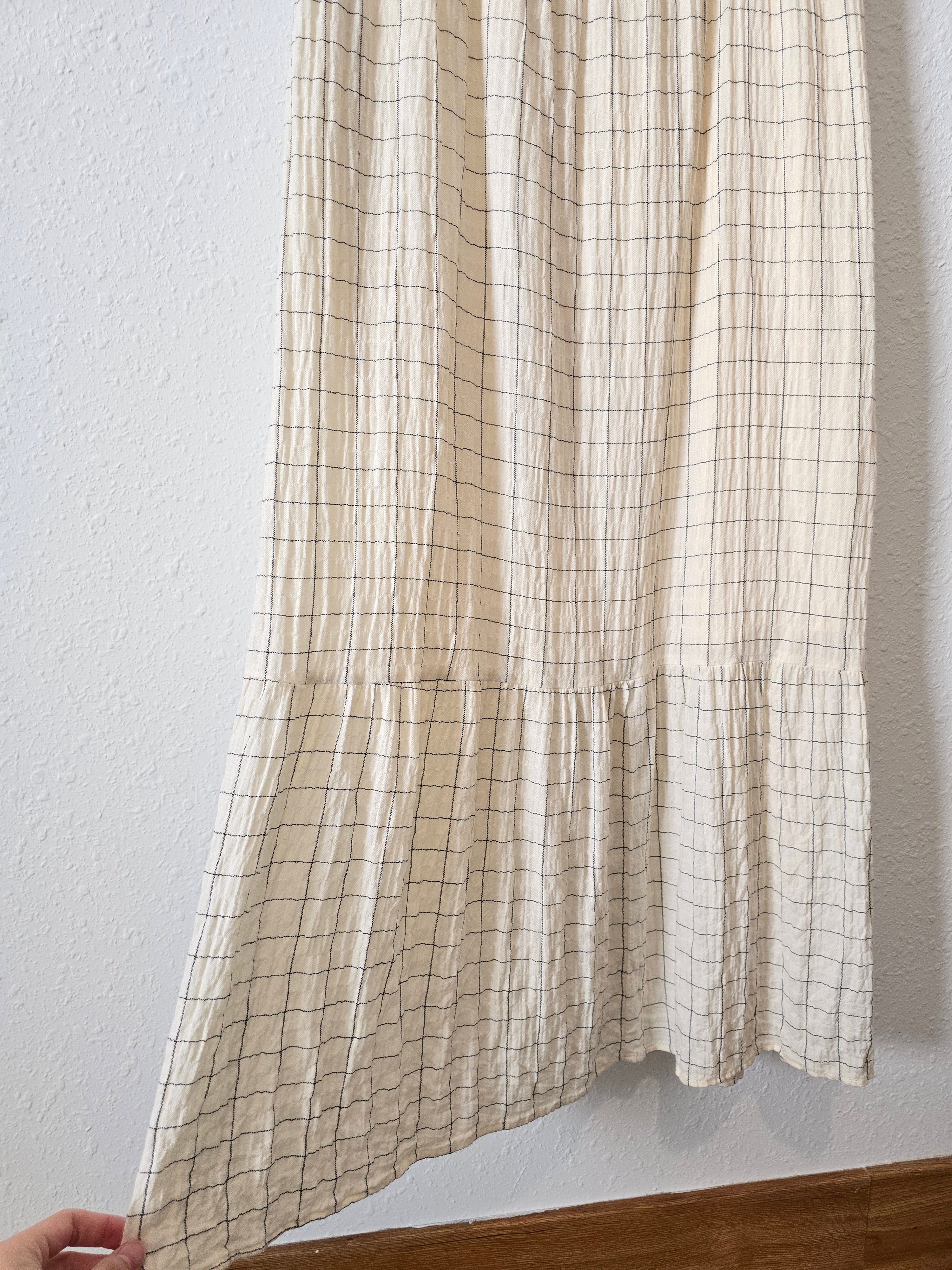 Checkered Gauze Maxi Dress (M)