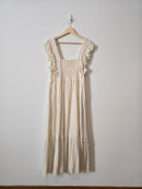 Checkered Gauze Maxi Dress (M)