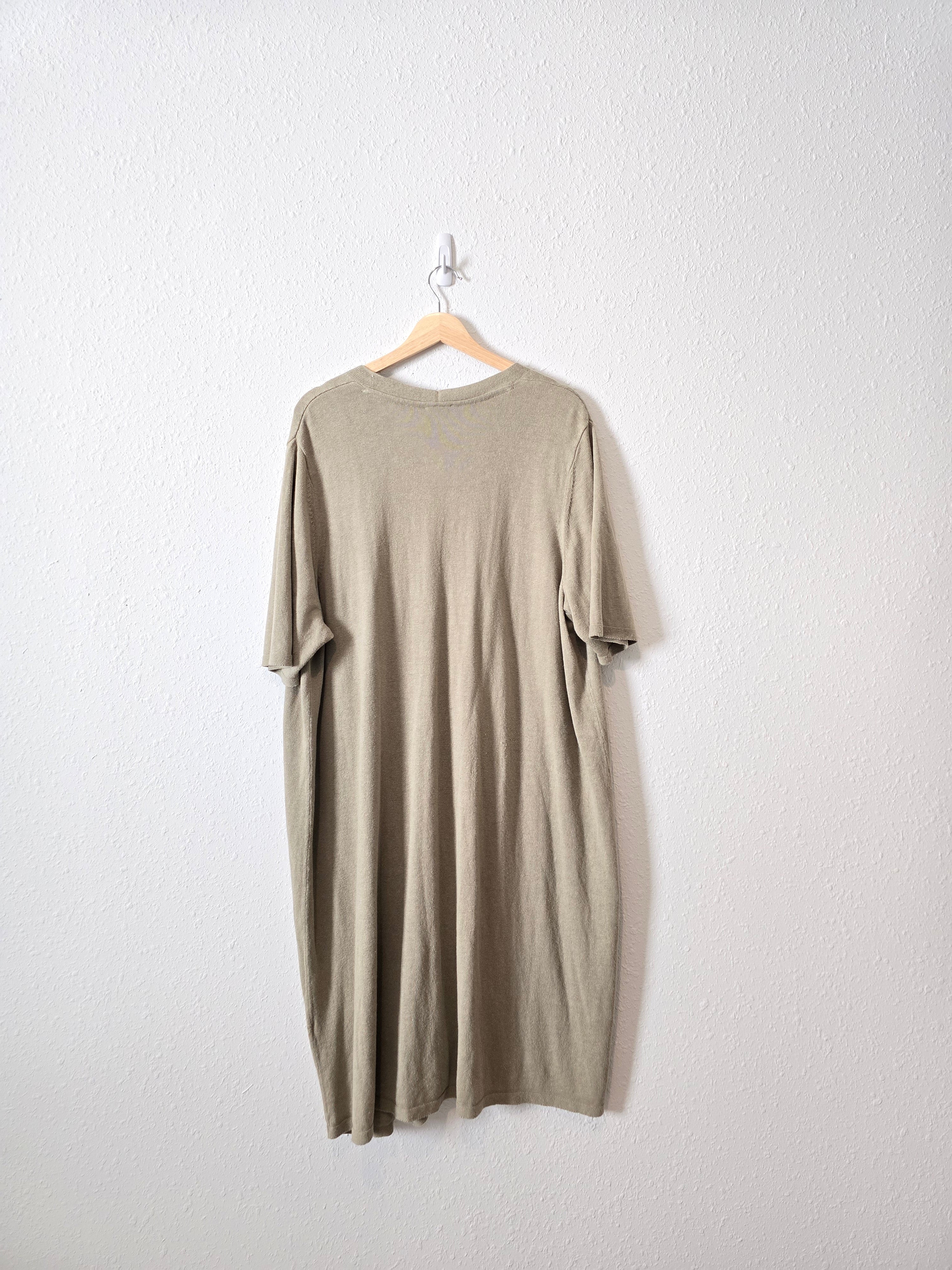 Sage Linen Blend Midi Dress (3X)