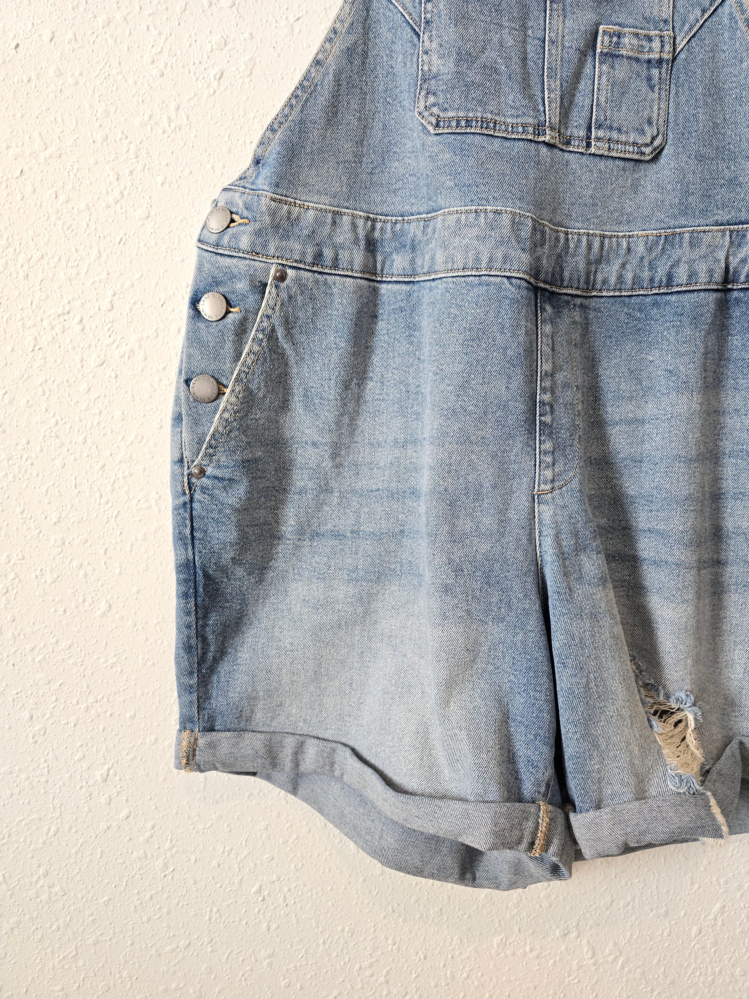 Distressed Denim Shortalls (16)