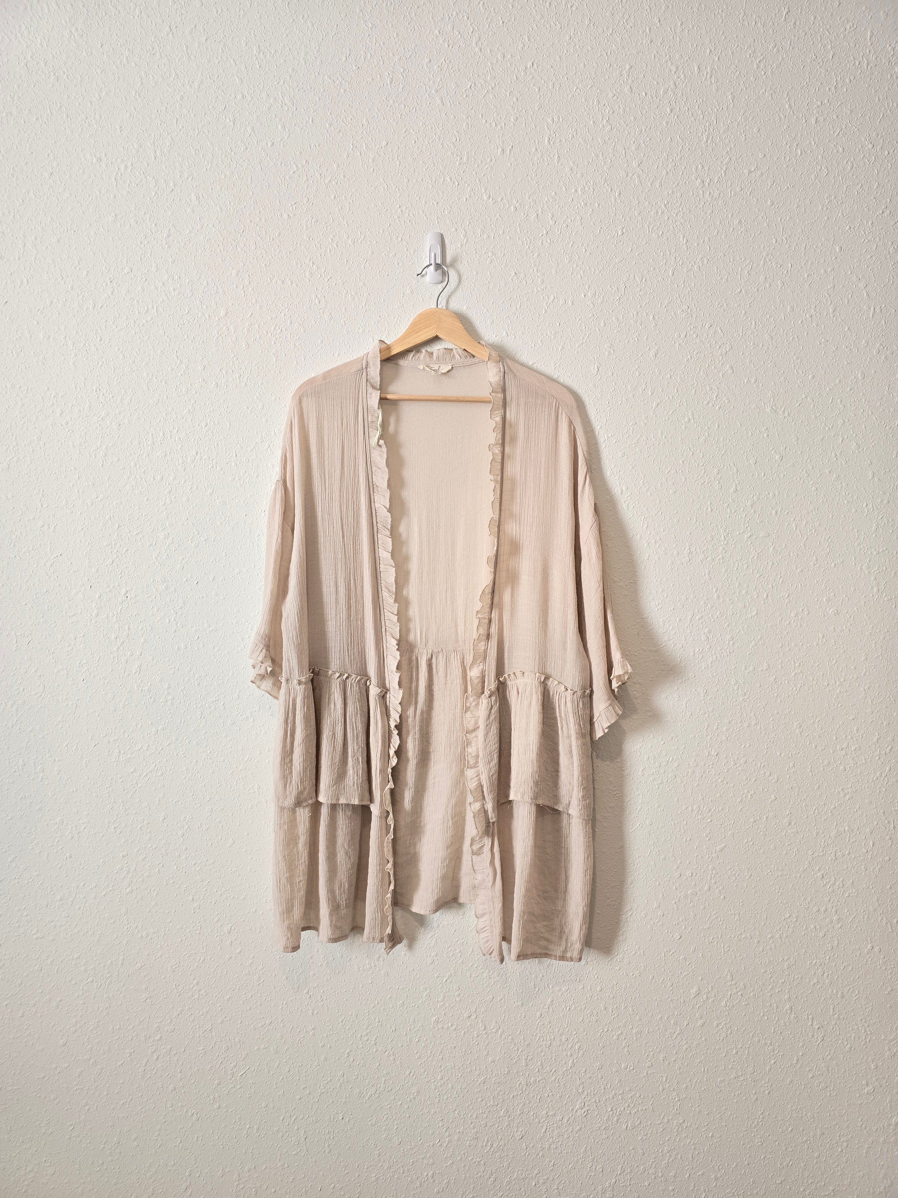 Easel Oversized Ruffle Kimono (S)