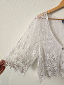 Vintage Floral Crochet Top (L)
