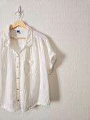 White Gauzy Button Up (L)