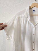 White Gauzy Button Up (L)