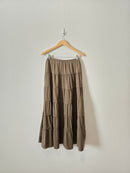 Olive Flowy Maxi Skirt (M)