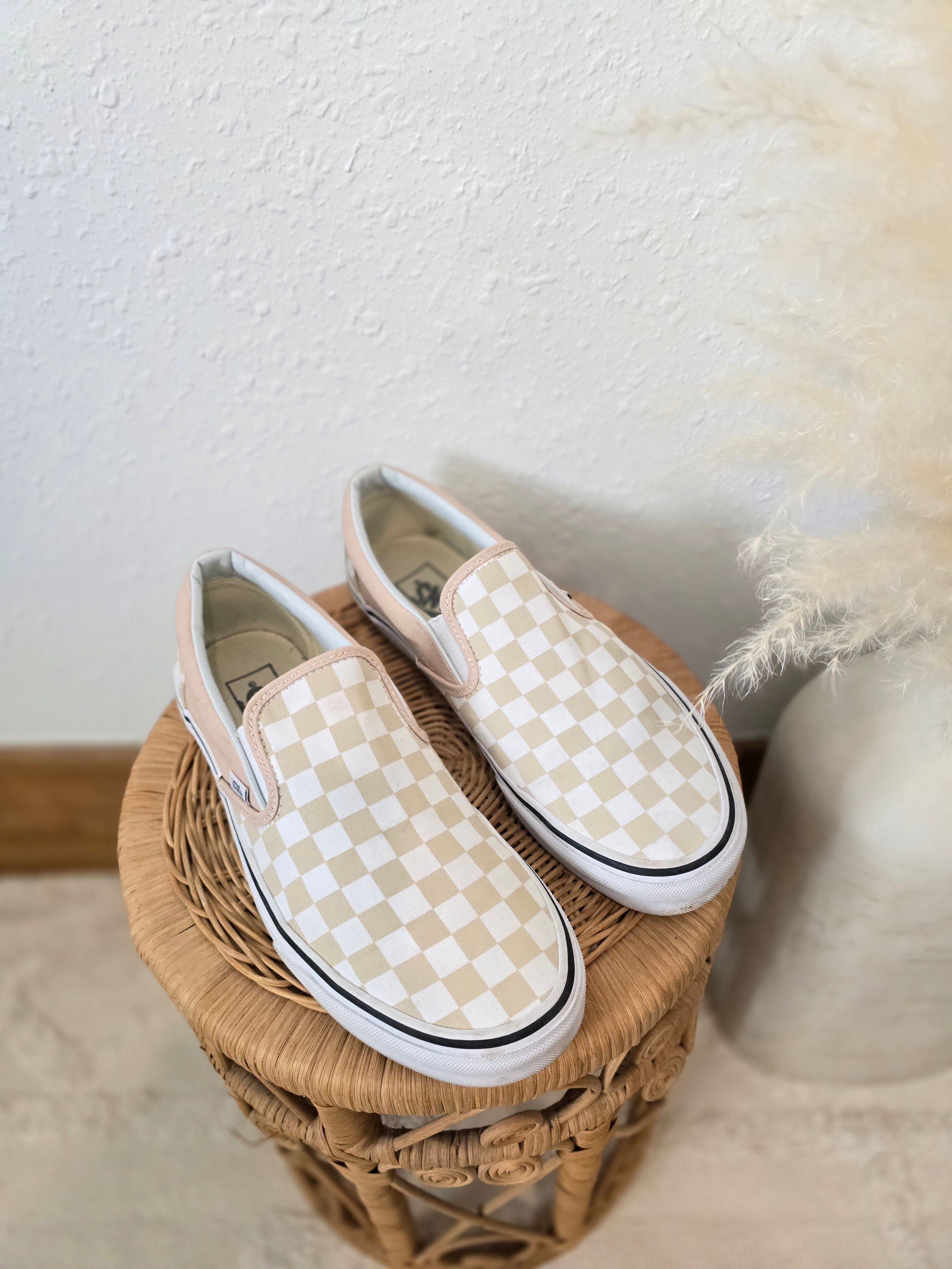 Neutral Checkered Vans (9.5)