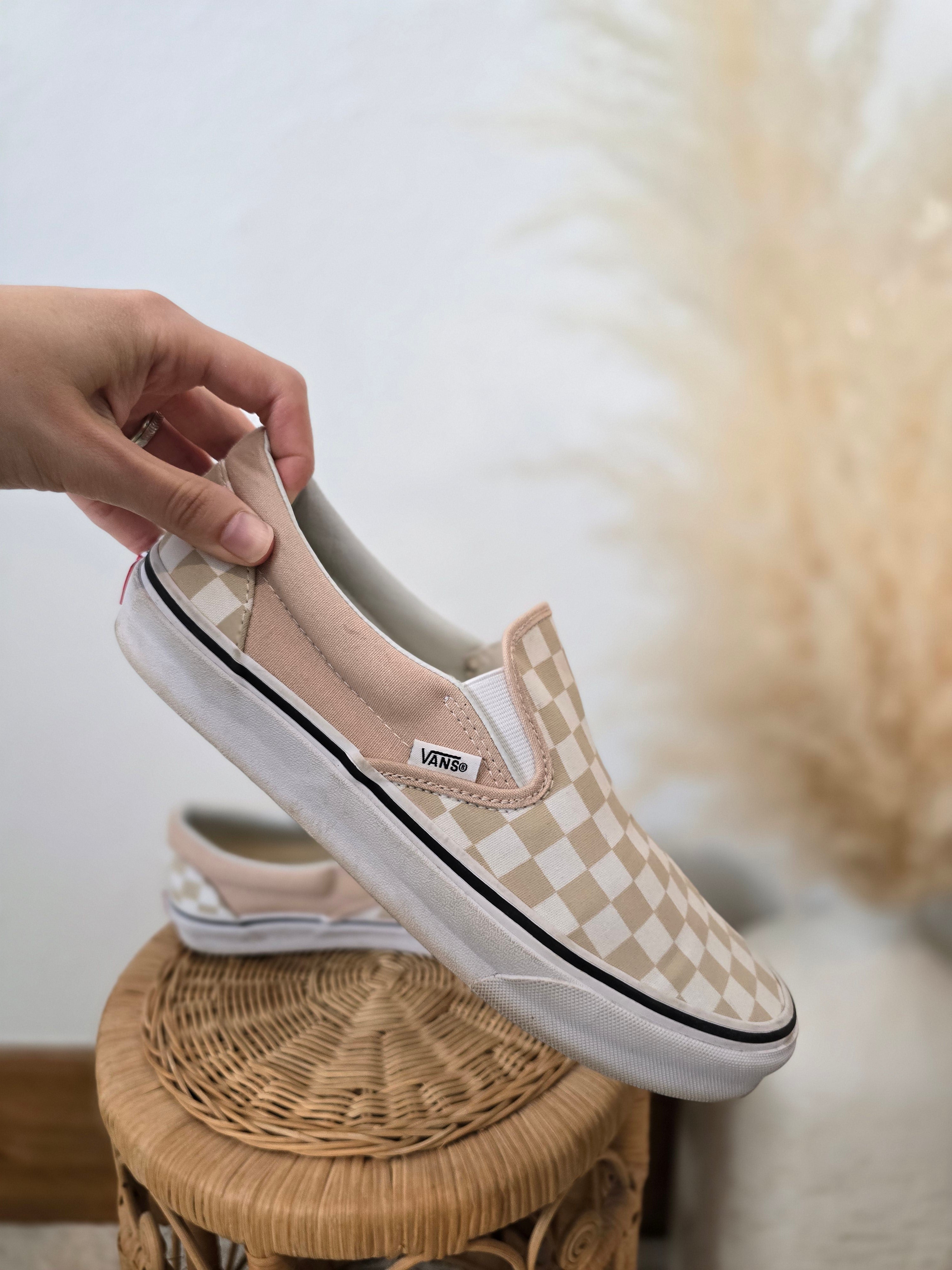 Neutral Checkered Vans (9.5)