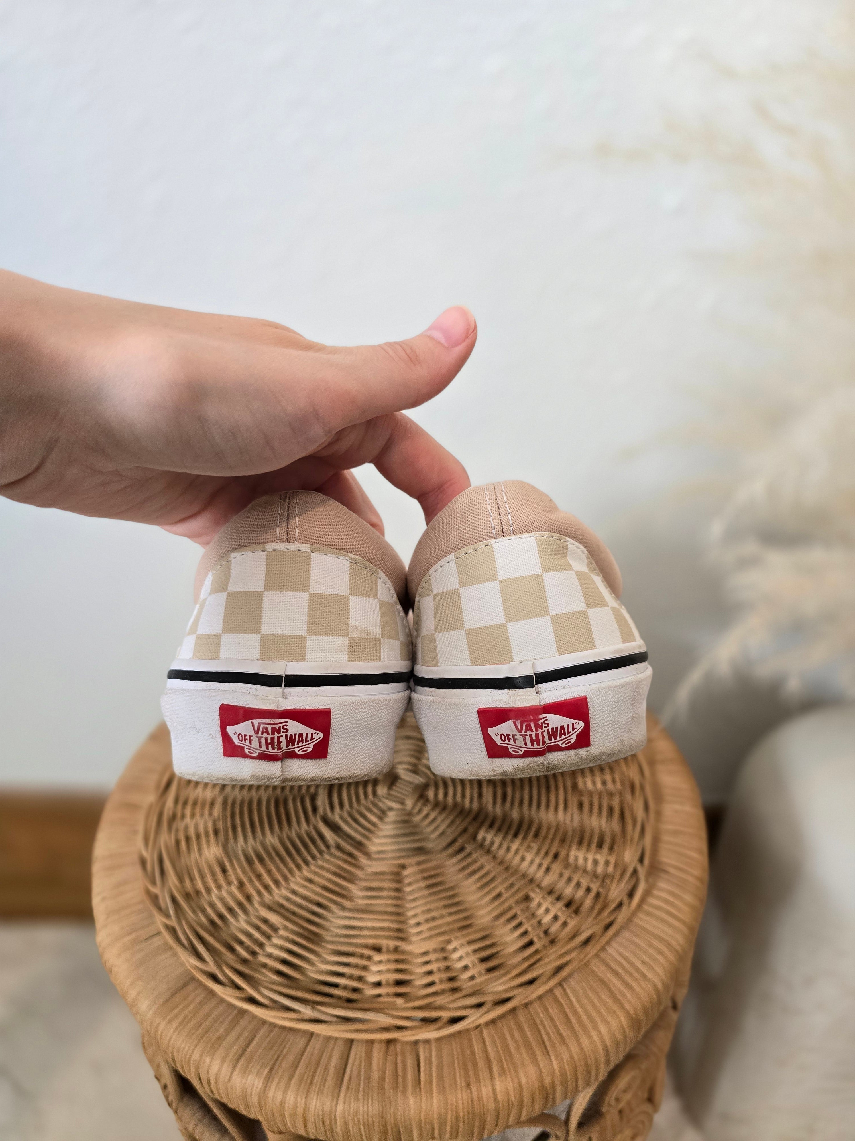 Neutral Checkered Vans (9.5)