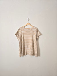 Neutral Striped Cotton Tee (2X)