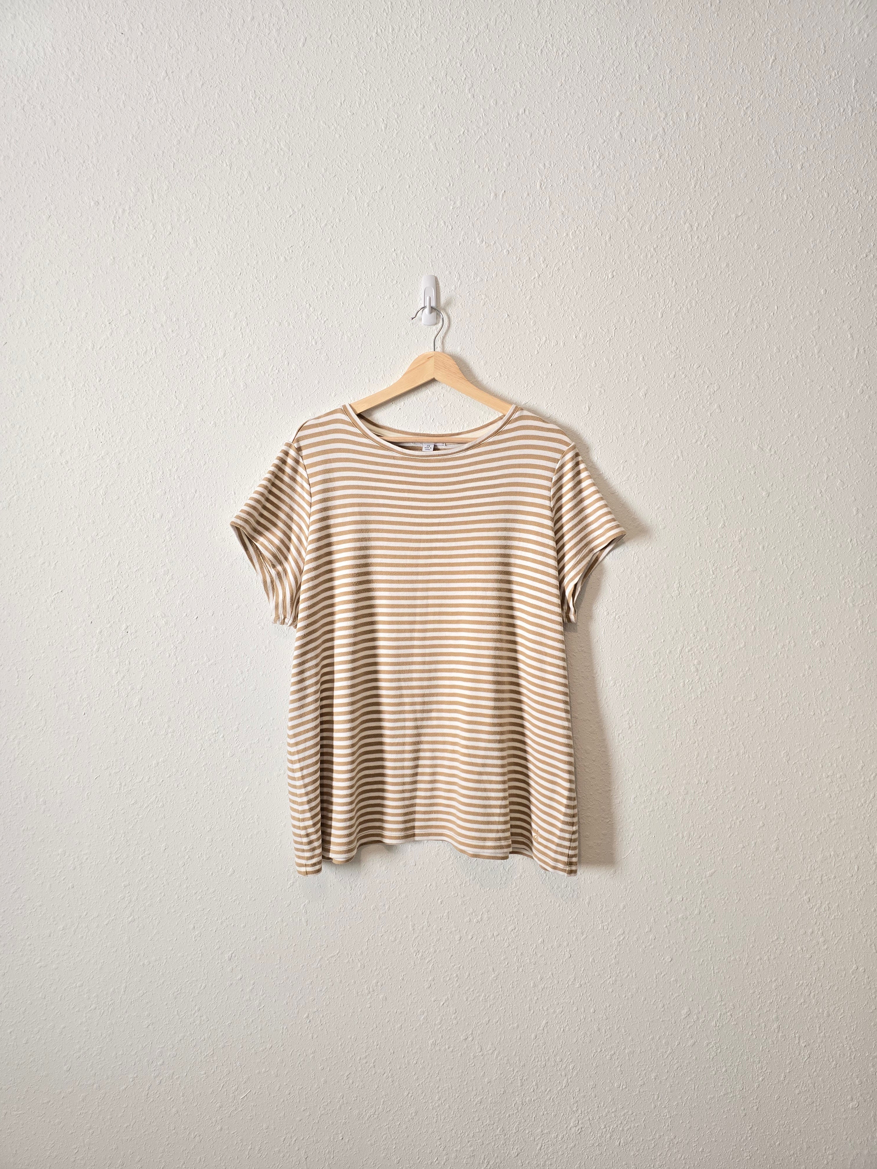 Neutral Striped Cotton Tee (2X)