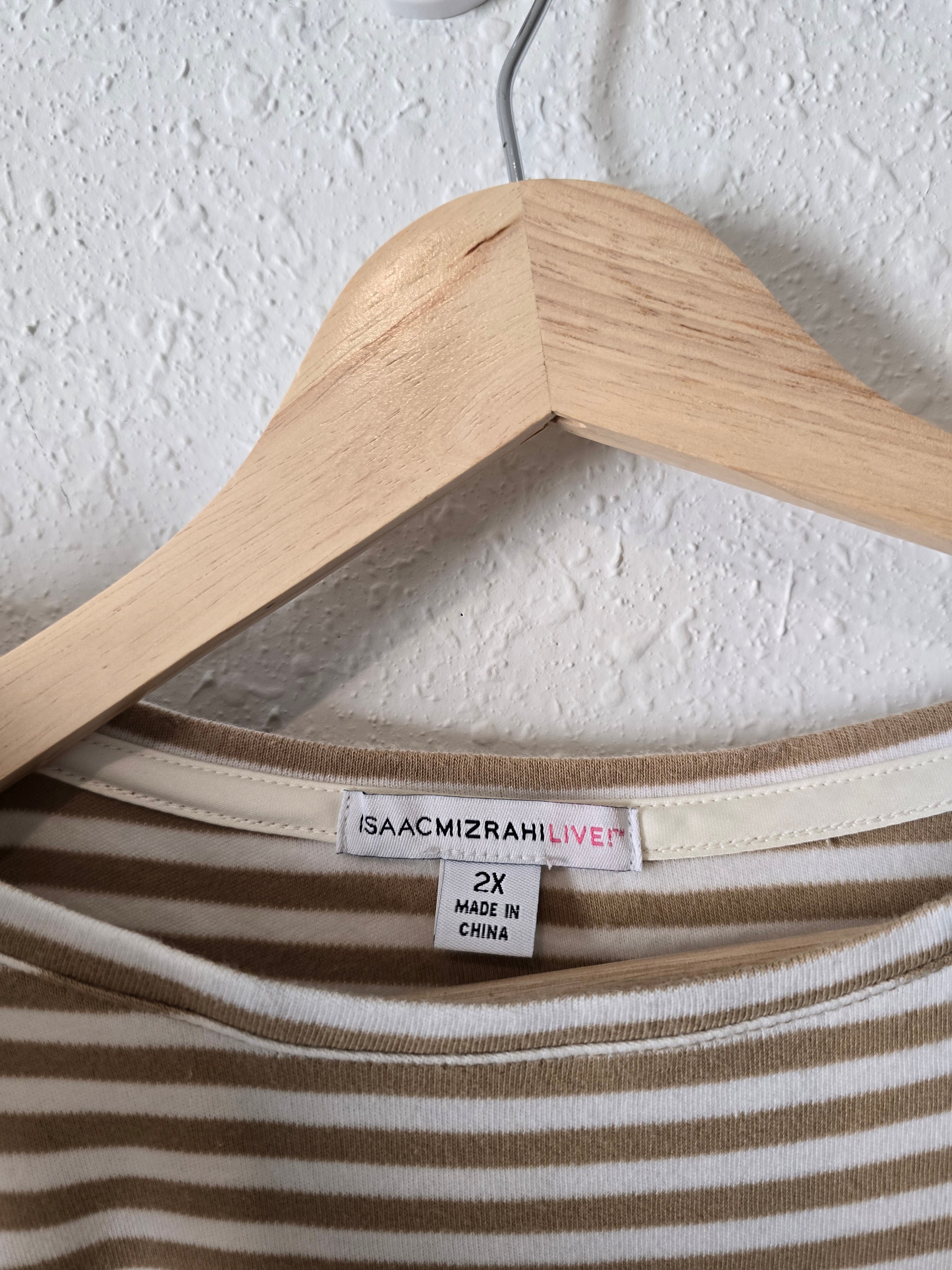 Neutral Striped Cotton Tee (2X)