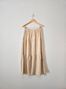 Button Up Tiered Maxi Skirt (M)