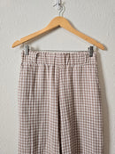 Gingham Linen Blend Crop Pants (M)