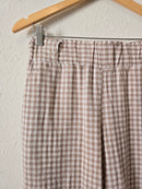 Gingham Linen Blend Crop Pants (M)