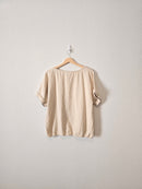 Neutral Linen Blend Relaxed Top (L)