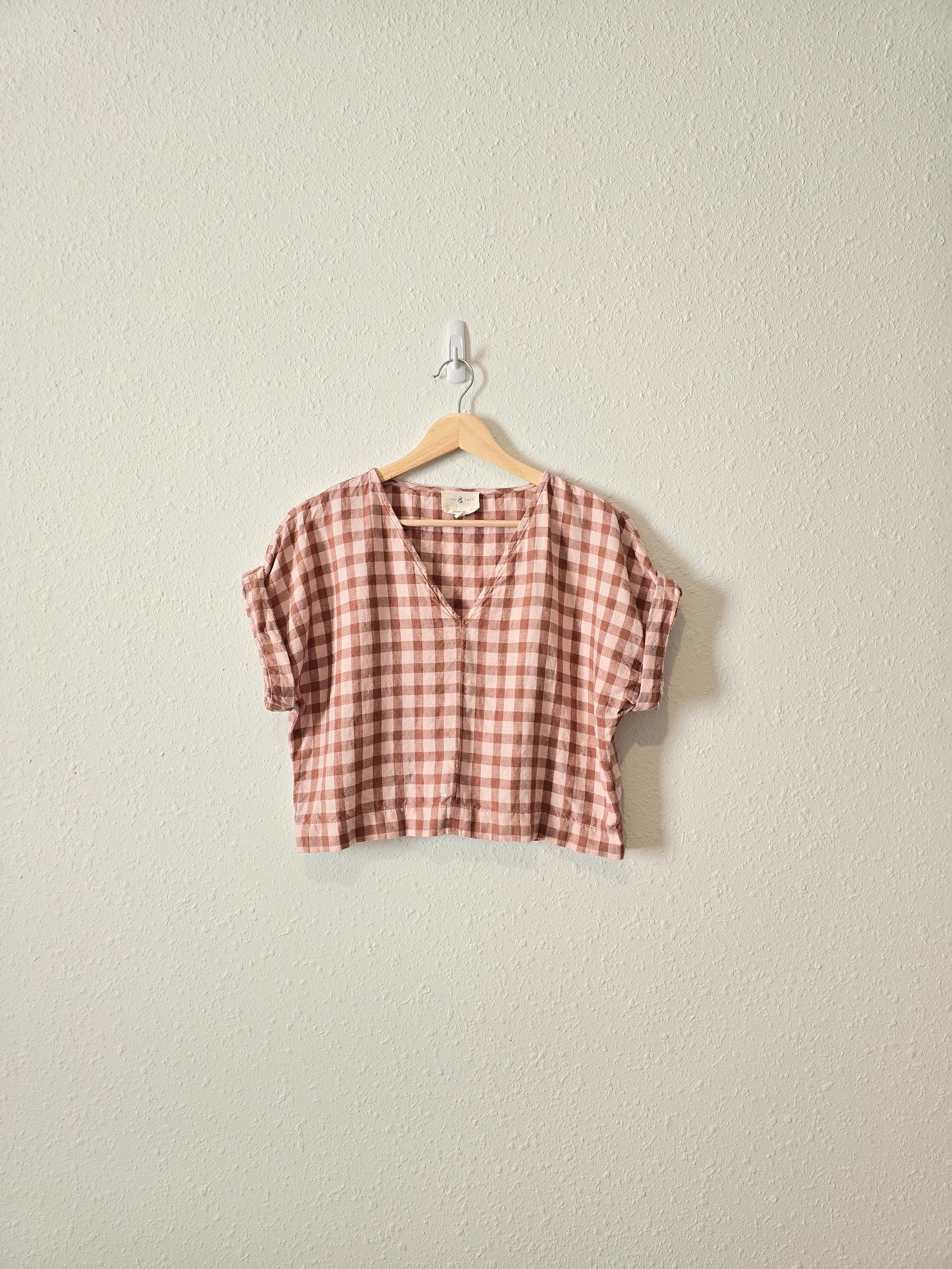 Lou & Grey Linen Gingham Top (XS)