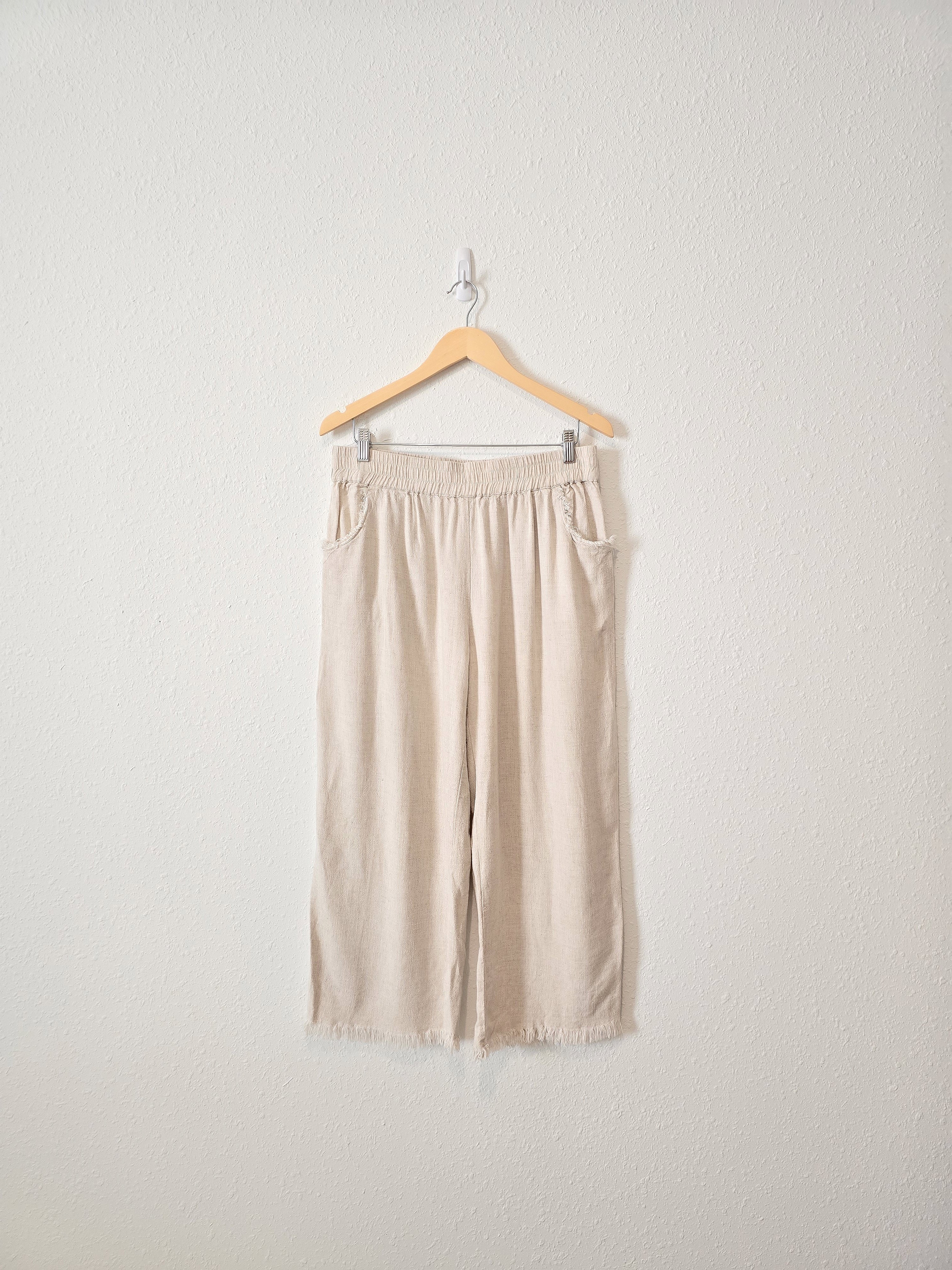 Umgee Wide Leg Linen Pants (L)