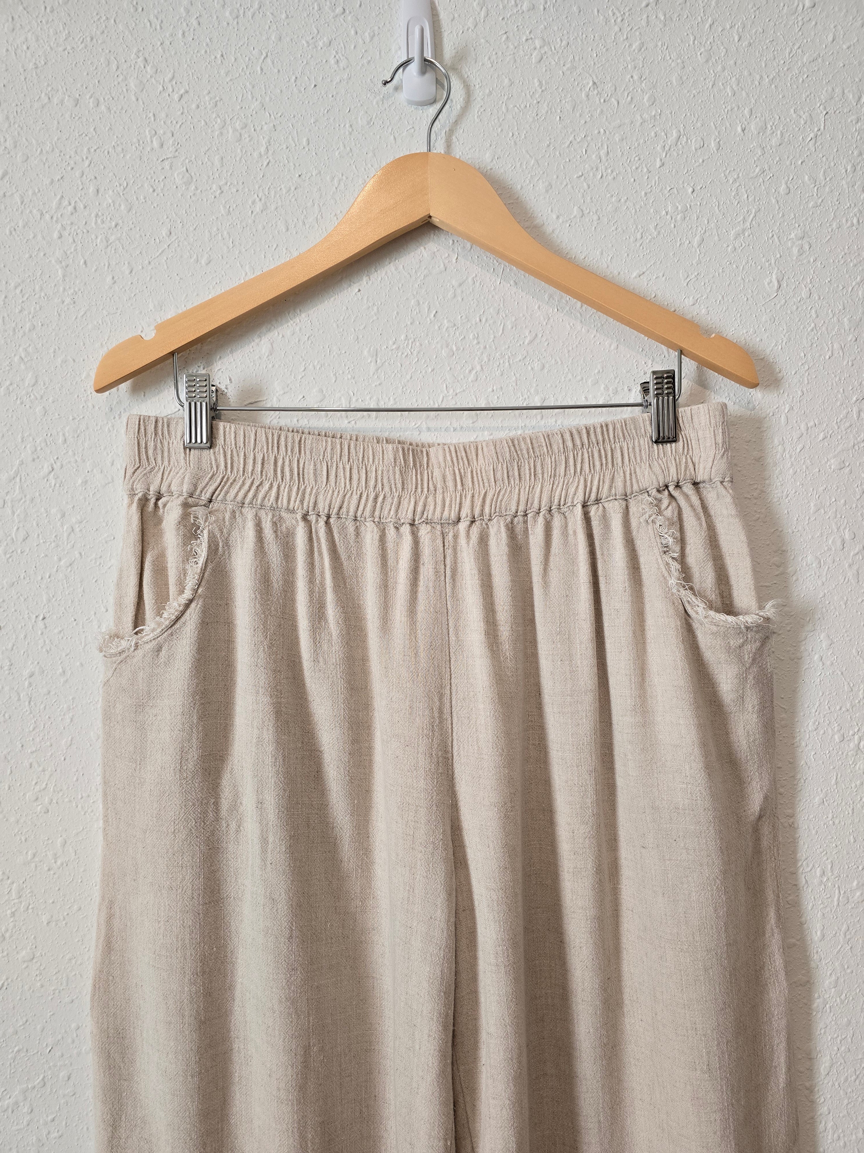 Umgee Wide Leg Linen Pants (L)