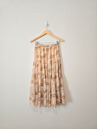 Aerie Floral Midi Skirt (S)