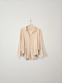 Listicle Linen Blend Button Up (M)