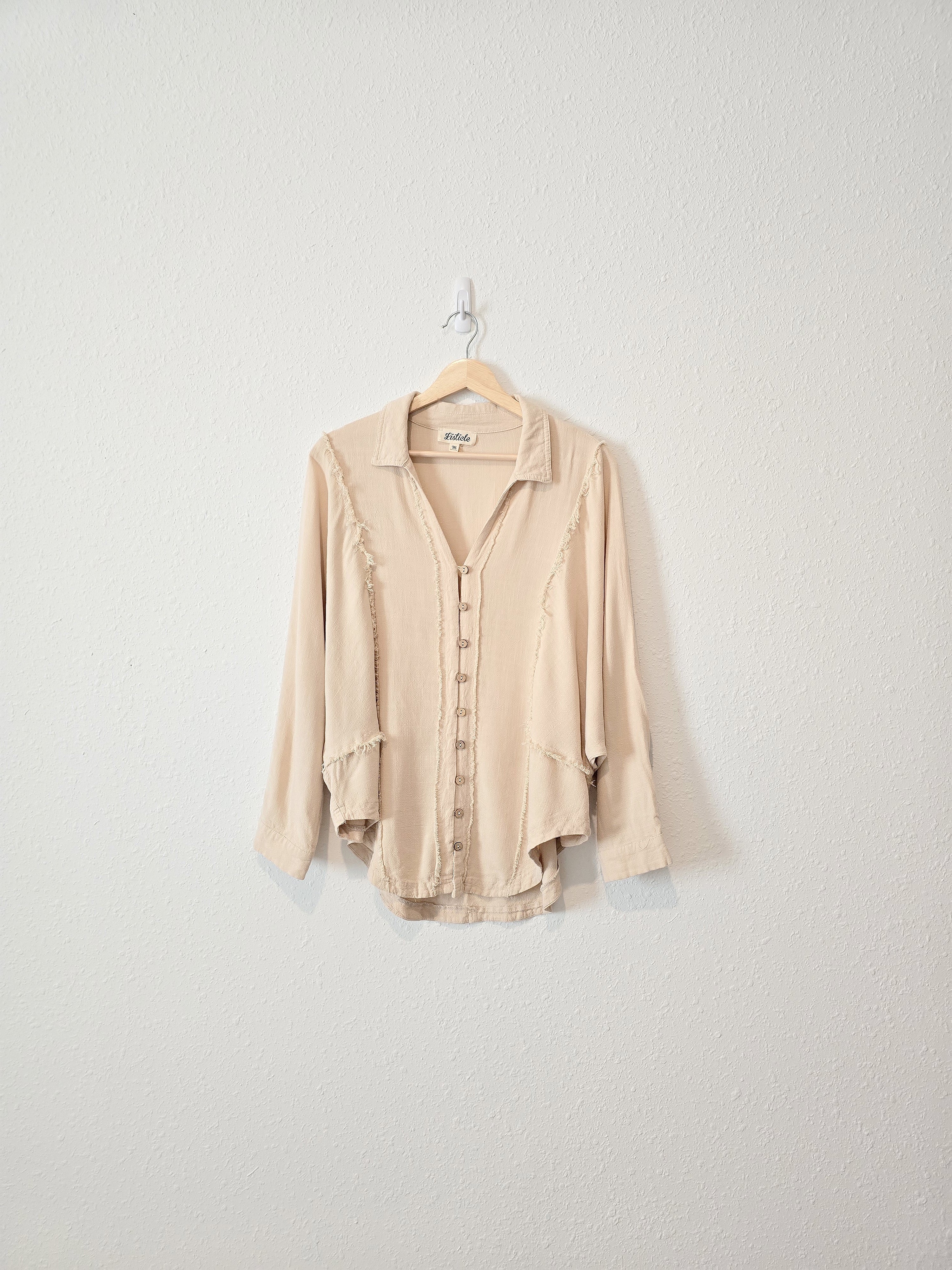 Listicle Linen Blend Button Up (M)