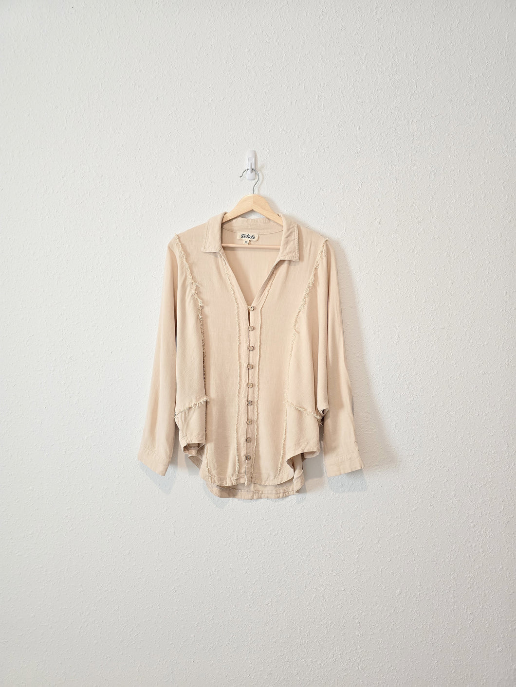 Listicle Linen Blend Button Up (M)