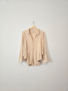 Listicle Linen Blend Button Up (M)