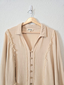 Listicle Linen Blend Button Up (M)