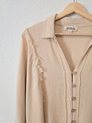 Listicle Linen Blend Button Up (M)