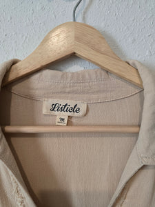 Listicle Linen Blend Button Up (M)