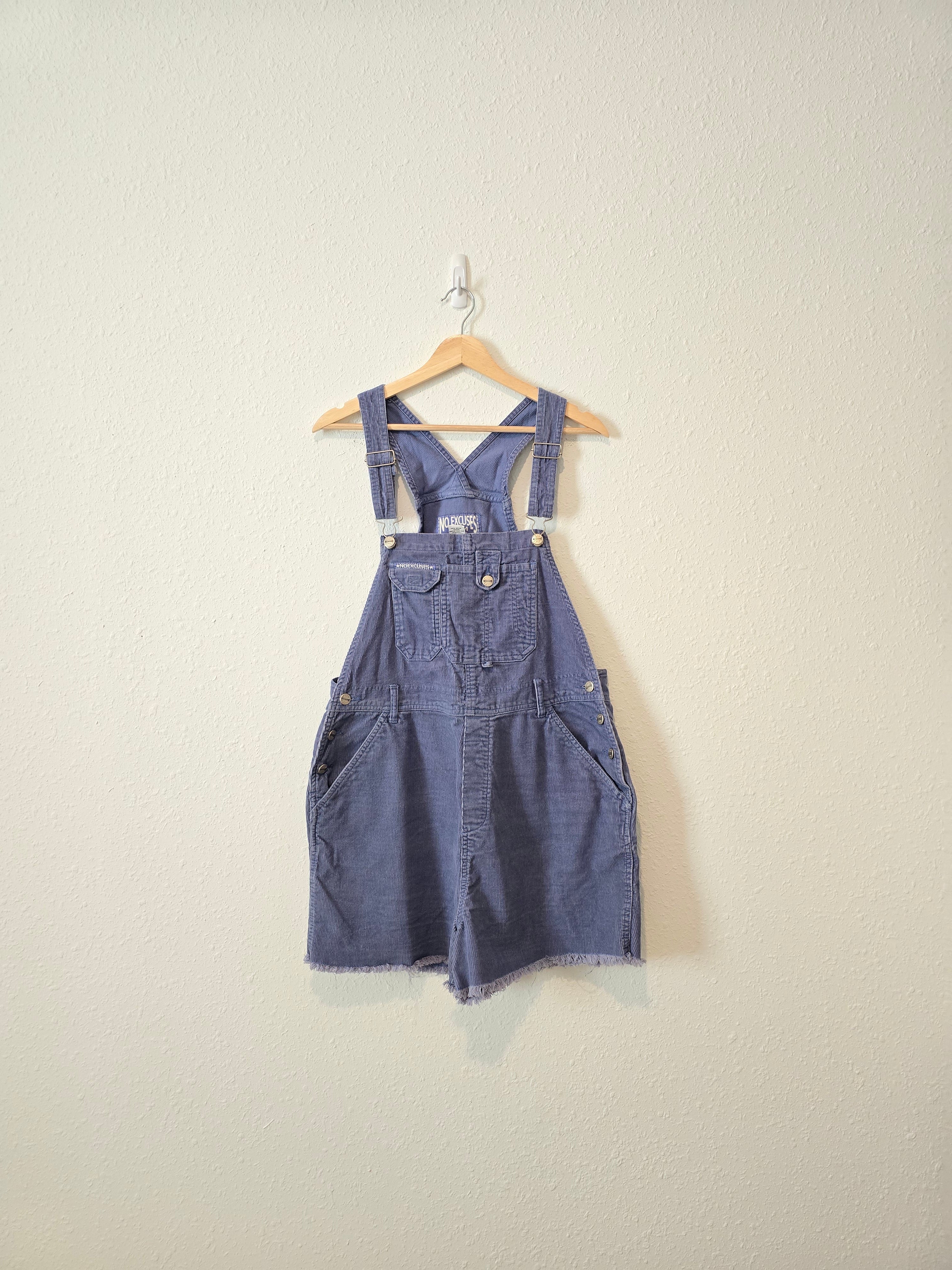 Vintage Blue Corduroy Shortalls (L)