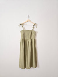 Gap Green Smocked Midi Dress (L)