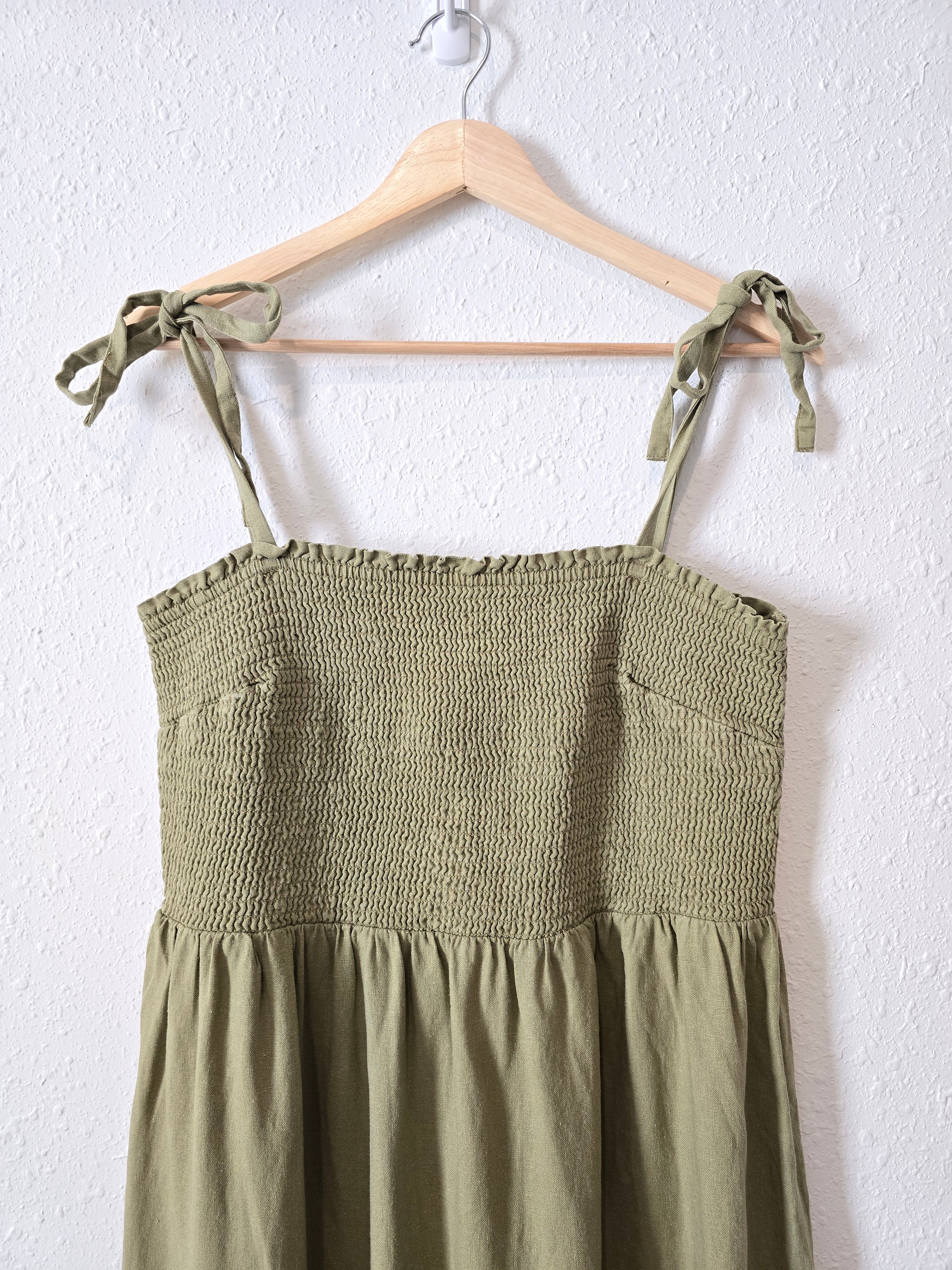 Gap Green Smocked Midi Dress (L)