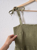 Gap Green Smocked Midi Dress (L)