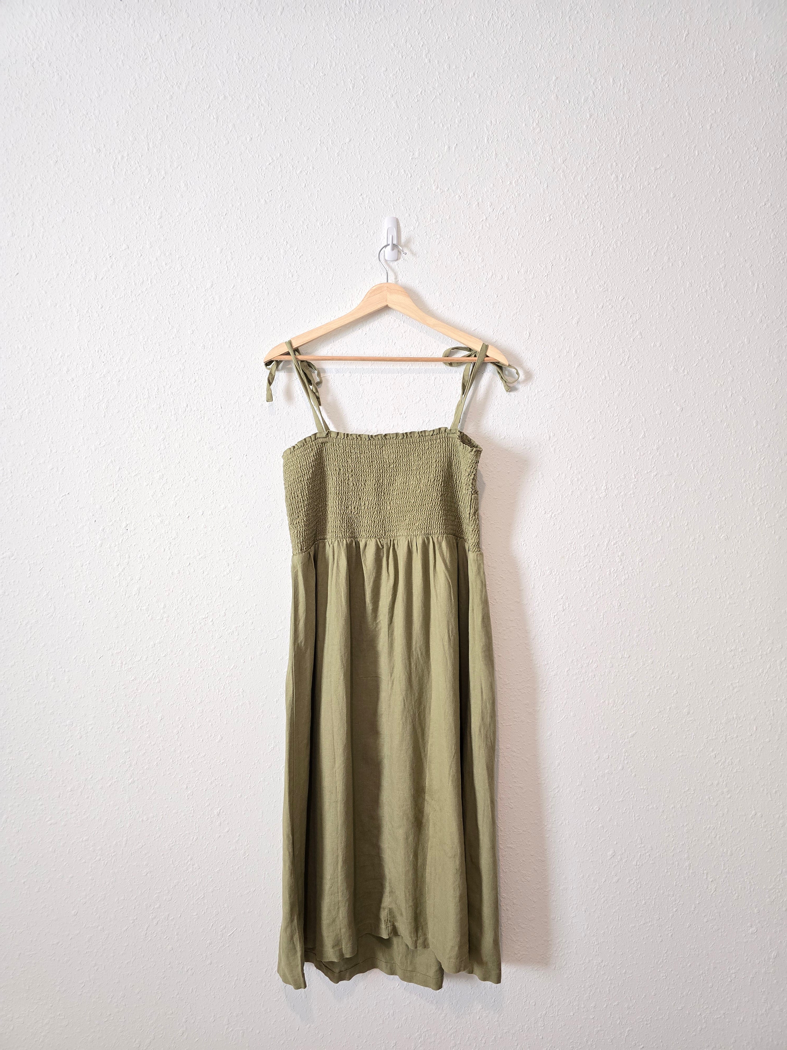 Gap Green Smocked Midi Dress (L)