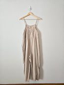 Neutral Wide Leg Linen Jumpsuit (XL)