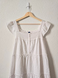 White Textured Midi Dress (M)