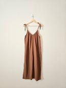 Brown Wide Leg Gauze Jumpsuit (M)