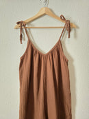 Brown Wide Leg Gauze Jumpsuit (M)