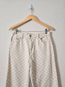 Neutral Checkered Straight Jeans (6)