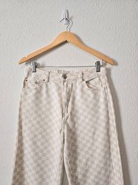 Neutral Checkered Straight Jeans (6)