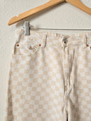 Neutral Checkered Straight Jeans (6)