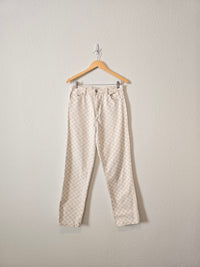 Neutral Checkered Straight Jeans (6)